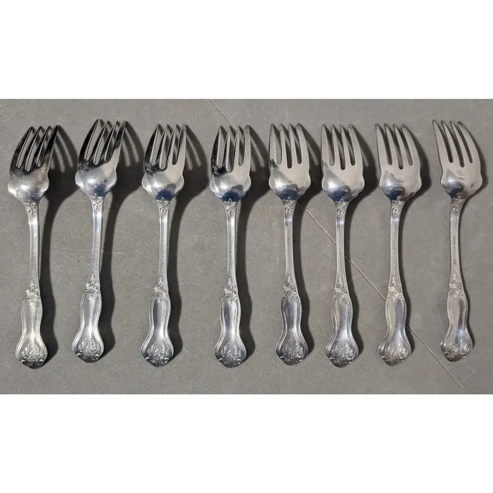 Set of 8 Antique Pilgrim Silver Co 